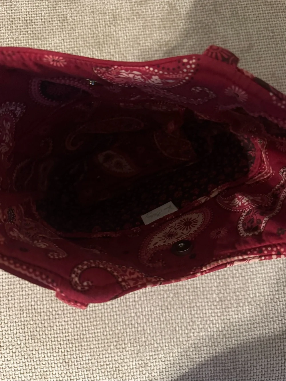 Vera Bradley Mesa Red Quilted Paisley Shoulder Tote